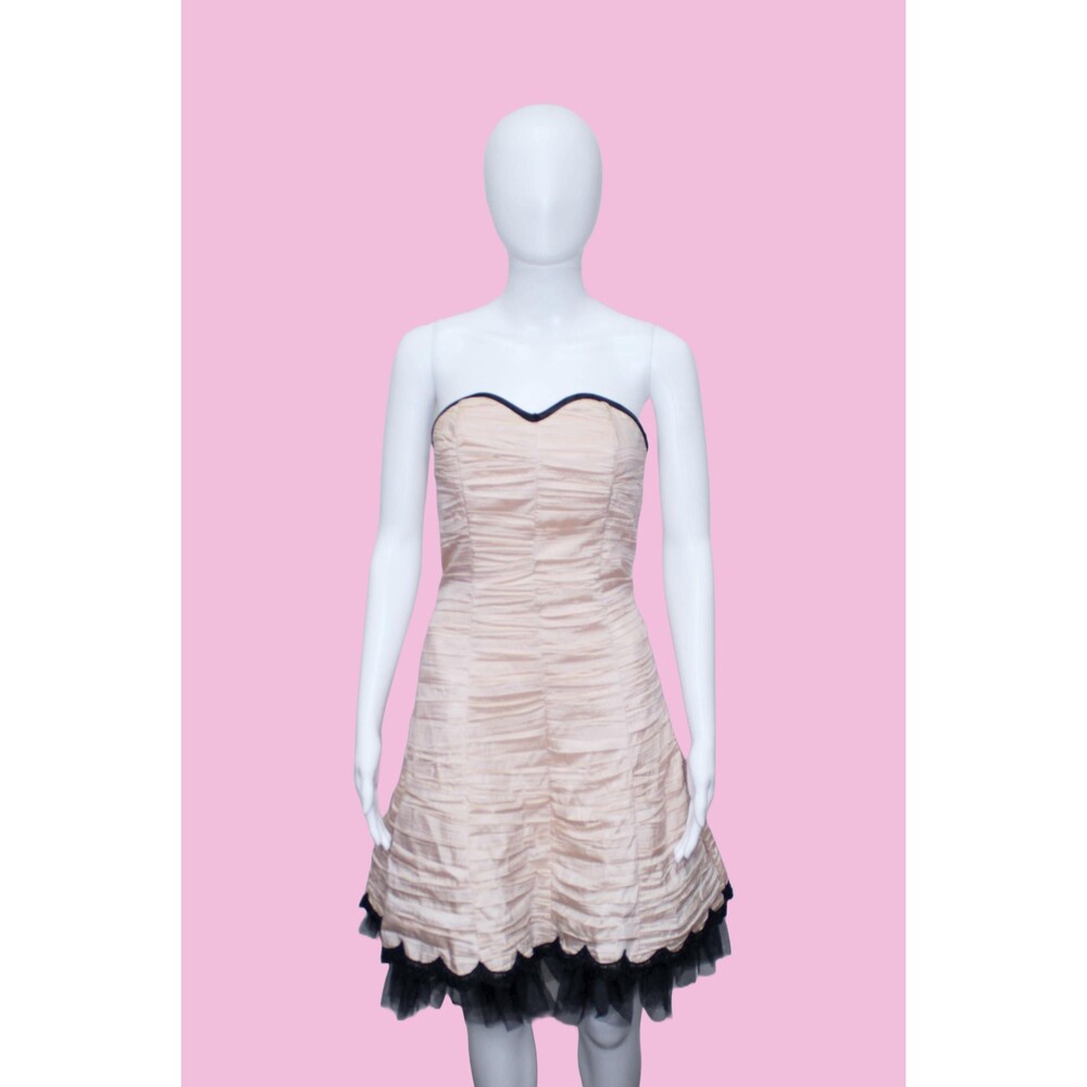 Y2K JESSICA McClintock for GUNNE SAX. Pink Strapless Tulle Dress. XS. As Is